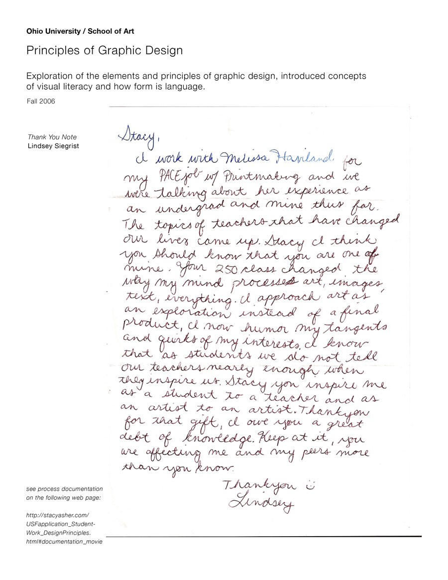 Thank You Note / Lindsey Siegrist