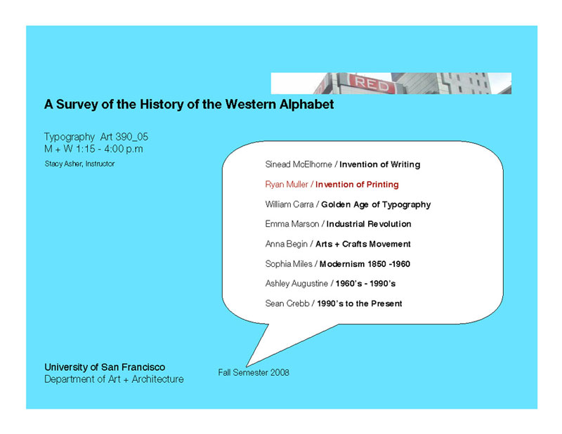 Survey of the History of Typography